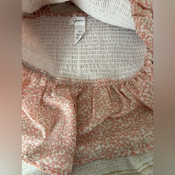 Japna NWT rouched sheer ruffle hem tank top size small pink babydoll - Picture 6 of 7